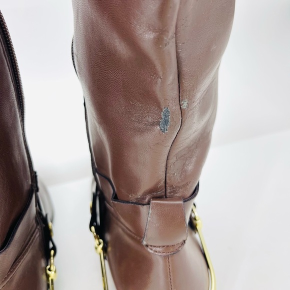 ✨*Flawed*Target Merona Brown Riding Style Knee High Boots Equestrian - Picture 11 of 16